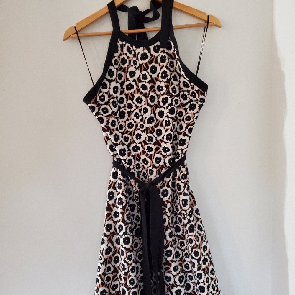 Diane von Furstenberg x Target Poppy Sweater Dress XXL Black White Halter Midi - Picture 4 of 12
